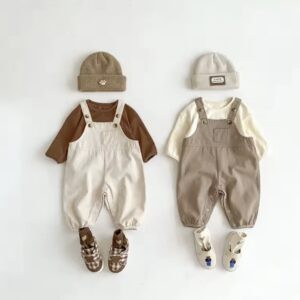 Unisex Romper Beige and Brown