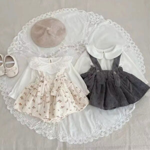 Cream Floral Corduroy Suspender Bloomers – 95% Cotton