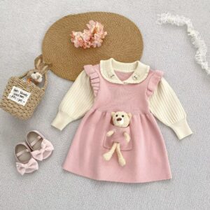 Pink Charm With Teddy Bear 100% Cotton