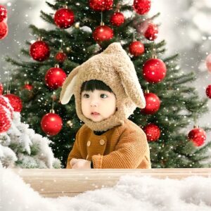 Plush Bunny Ear Winter Hat – Beige